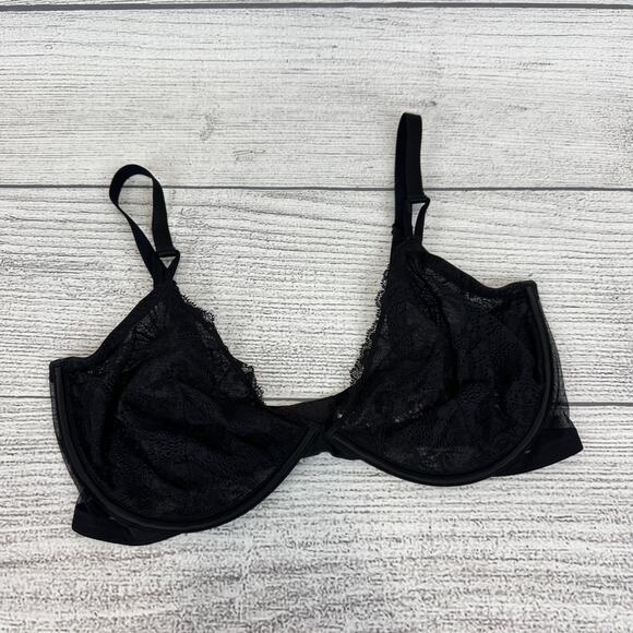 Victoria's Secret Women's Black Unlined Demi Lace Bra Size 38DD - Picture 1 of 12